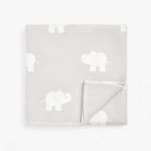 Gray Elephant Print Kids Blanket